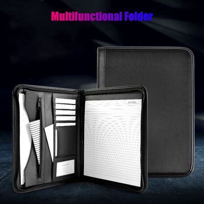 A4 PU Leather Folder Multi-Function Office Organizer Planner Notebook School Office Folder for Documents