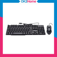 OKER KM-6120 Keyboard &amp; Mouse Combo Set ชุดคีย์บอร์ด+เมาส์ ไฟทะลุตัวอักษรไทย