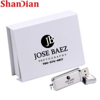 Colour Print LOGO Leather 64GB Flash Drive Wedding Gifts 32GB USB 2.0 Box Pen Drives 16GB Real Capacity Memory Stick 8GB U Disk