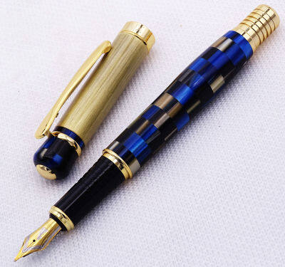 Kaigelu 336 Marble Celluloid Fountain Pen Iridium Medium Nib, Beautiful Blue Pattern Writing Gift Pen อุปกรณ์สำนักงานธุรกิจ