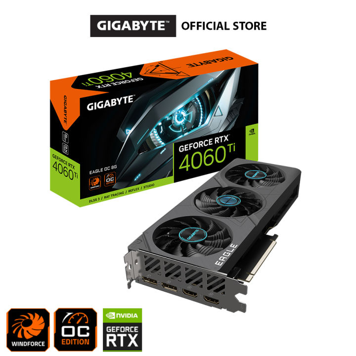 Gigabyte GeForce RTX 4060 Ti EAGLE OC 8GB GDDR6 128bit Graphic Card (GV ...