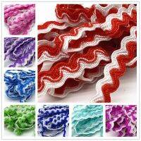 ◑۩ 5 yards Double Color Curve Wavy Lace Trim Ribbon For Handmade DIY Sewing Craft Wedding Costume Hat Pillow Decorations Ro