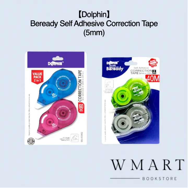 【Dolphin】Beready Self Adhesive Correction Tape (5mm) Lazada