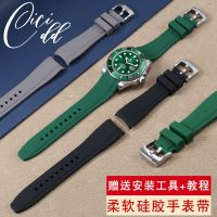 Rubber silicone strap substitute Citizen Tissot Seiko Rolex curved strap 18/19/20/21/22mm 【JYUE】