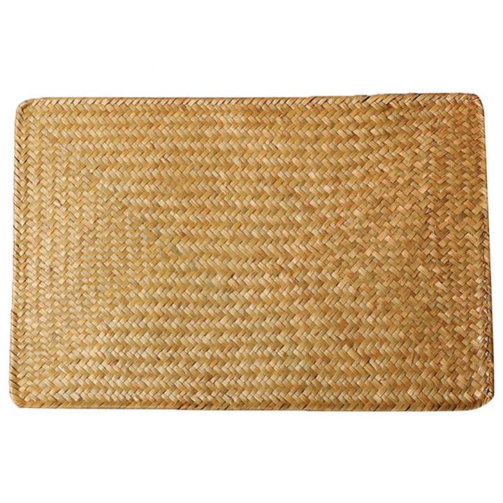 table-decoration-natural-table-mat-rectangular-rattan-placemats-kitchen-accessories-tools-placemats-dining-potholder-hand-woven