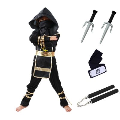 Kids Ninja Dragon Halloween Cosplay Costume, Boy Girl Birthday Carnival Party Invisible Fancy Dress Ninja Costume