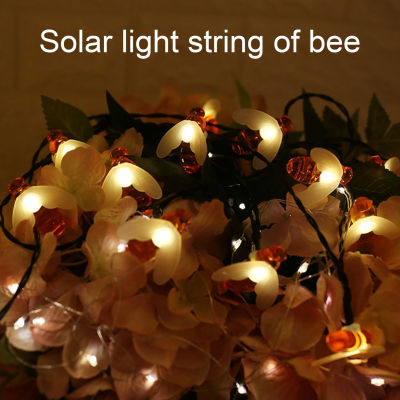 Sanwood®น้ำผึ้งสายดึง LED ไฟพลังงานแสงอาทิตย์กลางแจ้ง5M ตกแต่งน่ารัก Garlands Light สำหรับ Garden