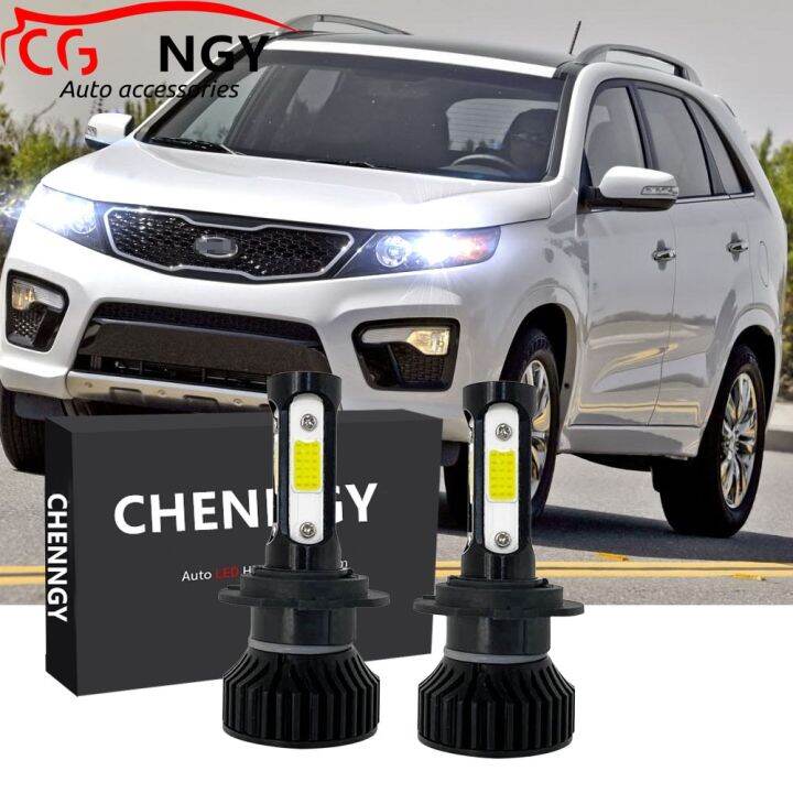 หลอดไฟหน้ารถยนต์-led-v4-6000k-สีขาว-แบบเปลี่ยน-สําหรับ-kia-sorento-xm-2nd-gen-2012-2015-1-คู่-เสียบและเล่น