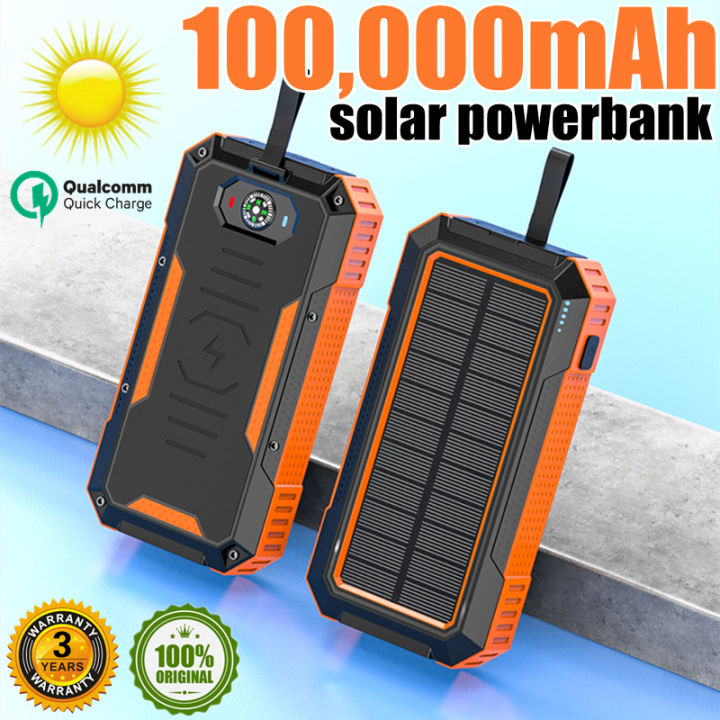 Genuine solar powerbank wireless 100000mah original black romoss ...