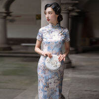 2021แฟชั่นฤดูร้อนใหม่ cheongsam ที่ดีขึ้นสง่างาม qipao ชุดเด็กสาวยาวย้อนยุคทุกวันพรรคชุดสำหรับผู้หญิง