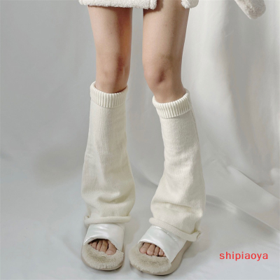 Shipiaoya ฤดูหนาวขาอุ่นสีดำกอธิการุอุปกรณ์เสริม Y2k โกธิคโลลิต้าถักถุงเท้าผู้หญิงเต้นรำน่ารักขาอุ่น