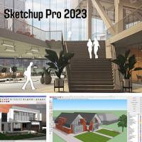 โปรแกรม SketchUp Pro 2023 (Windows) โปรแกรมออกแบบอาคาร งานสถาปัตย์ แบบภายนอกและภายใน งานระบบ งานออกแบบชิ้นส่วน 3 มิติ ตัวเต็ม ถาวร (DVD&amp;Usb Flash Drive)