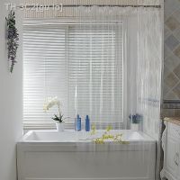 【CW】●❉✵  Transparent Shower Curtains PEVA Curtain Mildewproof Bathing Cover with 12pcs Plastic Hooks