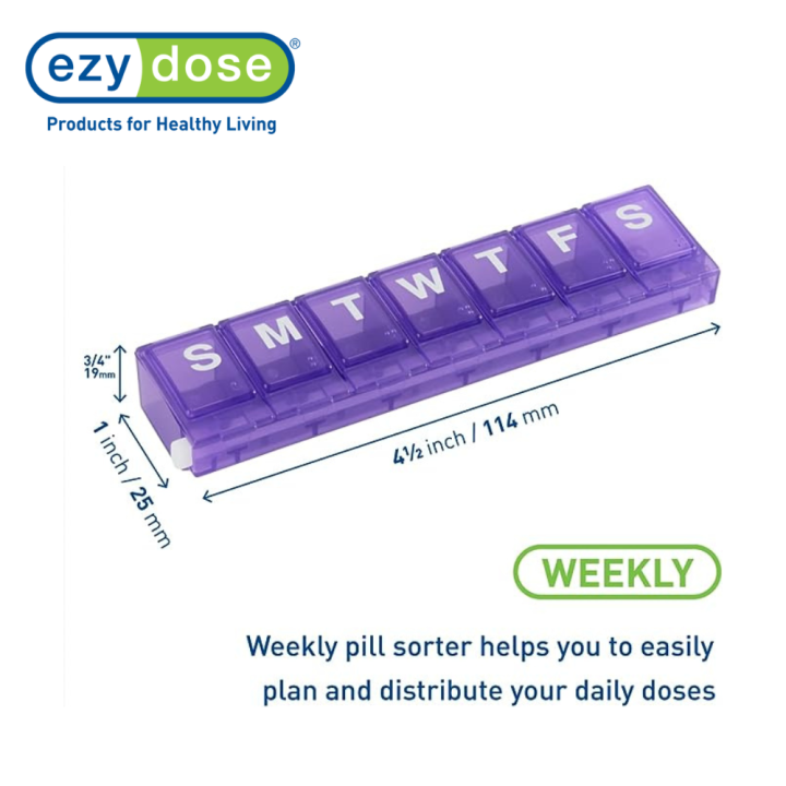 ezy-dose-กล่องใส่วิตามินรายสัปดาห์-7-ช่อง-weekly-7-day-locking-pill-reminder-รุ่น-apo-67801-คละสี