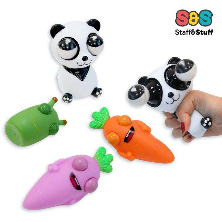 Eye Popping Squishy Toy Carrot Panda Decompression Squeeze Pop Toy For ...