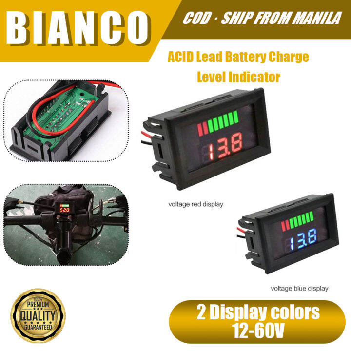 Car Battery Level Indicator 12V 24V 36V 48V 60V Lithium Battery