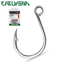 KATYUSHA 20Pcs High Carbon Steel Fishhooks 6#-11/0# Big Eye Single Hooks Barbed Carp Fishing Hooks Peche Tackle Accessories Accessories