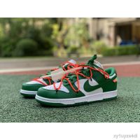 2023 รองเท้ากีฬาลำลองสำหรับผู้ชายและผู้หญิง❈●◆Off-White x SB Low lthr ow white pine green รองเท้าวิ่ง CT0856-100รองเท้าผ้าใบ