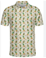 Tropical Pineapple Polo Shirt for Men, Funny Grenade Mens Golf Short Sleeve Shirts, Pineapple Grenade Polo Shirts for Men