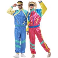 Couples Hippie Costumes Male Women Carnival Halloween Vintage Party 70S 80S Rock Disco Clothing Suit Cosplay Outfits