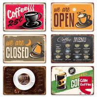 Metal Sign Tin 20x30 Cm Coffee Pattern For Home Wall Decoration Retro Style 3QNK