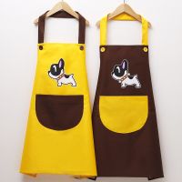 Couple Cute Dog Waterproof And Oil-proof Apron Kitchen Men and Women Adult Gowns Aprons