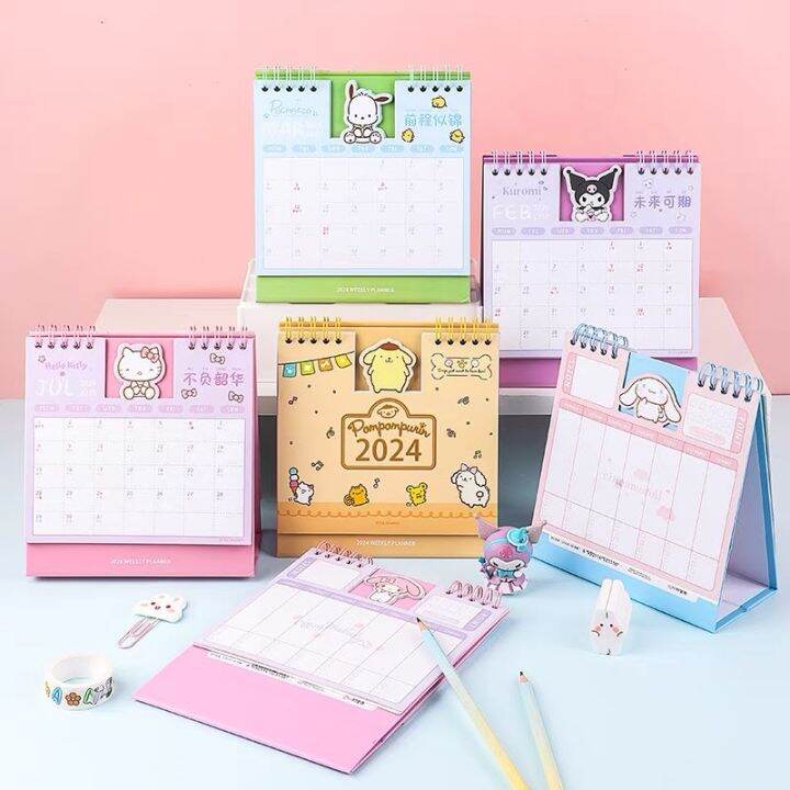 TOYSSAFARI Sanrio 2024 Calendar Table Desktop Calendar Kuromi Melody ...