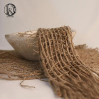 D&amp;J Hand knitted Newborn Photography Prop Chunky Burlap Layer Net Hessian Jute Backdrop Blanket 100 Jute Rope 80x80cm