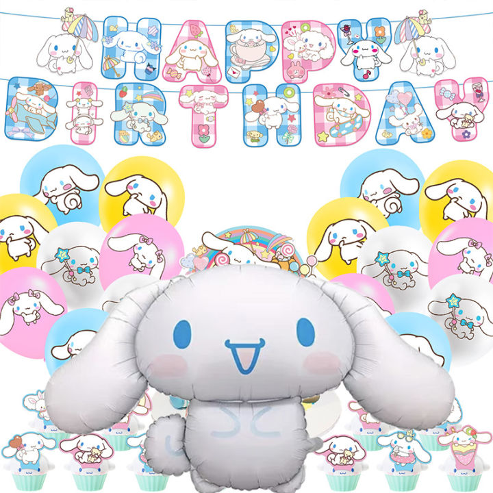 Sanrio Cinnamoroll Balloons banner cake toppers Birthday Party ...