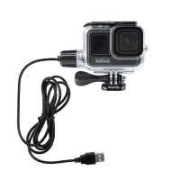 ที่อยู่อาศัยกันน้ำกรณีชาร์จรถจักรยานยนต์สำหรับ Gopro ฮีโร่9 10สีดำอุปกรณ์ดำน้ำใต้น้ำเกราะป้องกันสาย USB