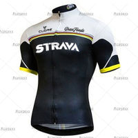 STRAVA Mens Cycling Jersey Summer Breathable Male Short Sleeves Bicycle Clothes Cycling Shirt Mountain Bike Cycling Clothing