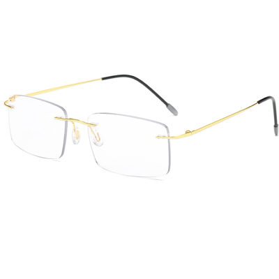 Rimless Photochromic Reading Glasses Progressive Multifocal Presbyopic Glasses for Men Women Farsightedness Ultra Light Titanium