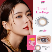 คอนแทคเลนส์รายเดือน รุ่น Torrid love Beige สีเบจสาวปารีสสำหรับคนตาแห้ง