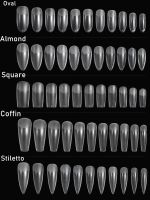 504ชิ้น/กล่องเล็บปลอมเจล X เคล็ดลับอัลมอนด์ตาราง Stiletto โลงศพกดบนเล็บด้วยดีไซน์เล็บอะคริลิกเทียมเคล็ดลับ