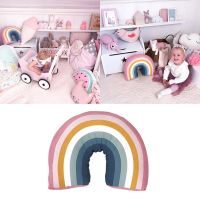 Rainbow Bridge Arch U Shape Neck Pillow Toy Kids Playroom Stuffed Multicolor Sleeping Cushion for Sofa Bedroom Decor