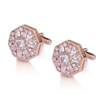 WEIMANJINGDIAN Brand New Arrival High Quality 3A Cubic Zirconia CZ Crystal Round Flower CuffLinks for Men Cuff Link