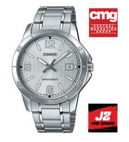 Casio ผู้ชายของแท้ หน้าจอสีเทา สายเงิน กับ Casio MTP-V004D-72B อุปกรณ์ครบทุกอย่างพร้อมใบรับประกัน CMG ประหนึ่งซื้อจากห้าง