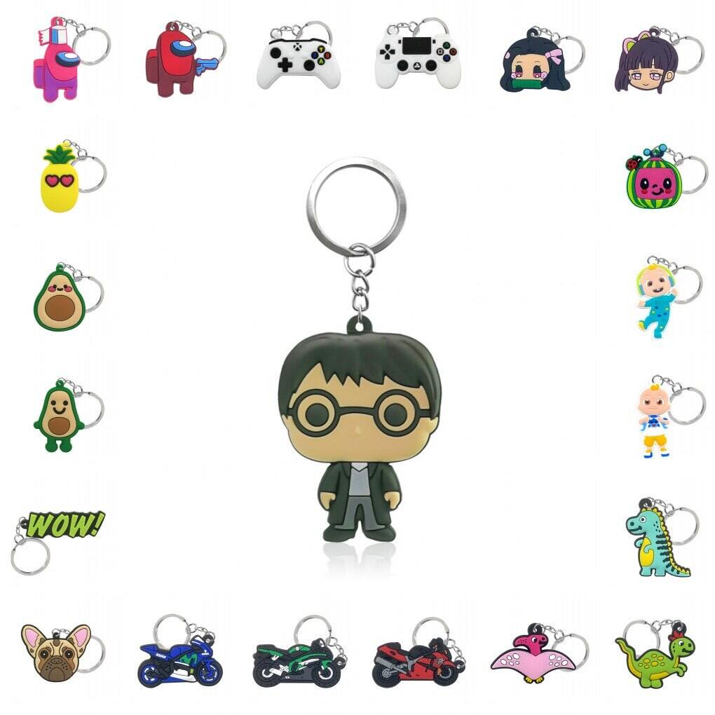 Keychain Cartoon PVC Mini Key Ring Anime Figure key chain Key Holder Gift 