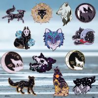 hot【DT】 Wolf Enamel Pin Okami Brooches Dark Romance Brooch Badge Demon Jewelry