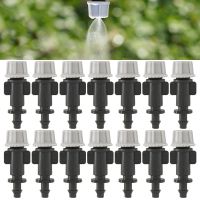 Adjustable Garden Drip Irrigation Misting Nozzles Micro Flow Watering Drippers Sprinkler For 1/4 Inch Tubing Hose With Connector