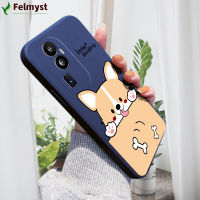 เคสโทรศัพท์มือถือสำหรับ OPPO Reno10 Pro + 5G การ์ตูนรูปสุนัขน่ารัก Corgi เคสโทรศัพท์ปลอกซิลิโคนเหลวสี่เหลี่ยมดั้งเดิมคลุมทั้งหมดเคสป้องกันทนแรงกระแทกกล้อง