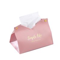 PU Leather Tissue Box Case Retro Tissue Container Home Napkin Holder Desktop Paper Storage Box Pumping Box