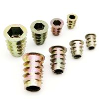 10pcs M4 M5 M6 M8 M10 Wood Furniture Cabinet Bed Embedded Insert Nut E Nut Thread Allen Hexagon Hex Socket Head Length 8 25mm