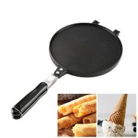 เครื่องทำม้วนไข่,เครื่องทำกรวยวาฟเฟิล,Nonstick ทำความสะอาดง่าย Crepe Pan Waffle Iron Baking Pan เครื่องทำแพนเค้กสองด้านมัลติฟังก์ชั่กรอบไข่เจียวกระทะไอศกรีม