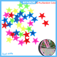 NYABOR 36 pcs จักรยานล้อพูดพลาสติกดาวเด็กคลิปตกแต่งสี