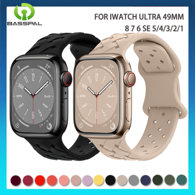 สายถักฐานสำหรับนาฬิกา Apple Ultra 8 7 Band 49มม. 45มม. 44มม. 42มม. 41มม. 38มม. สร้อยข้อมือซิลิโคนสปอร์ตสำหรับ I Watch Series Se2 3 4 5 6