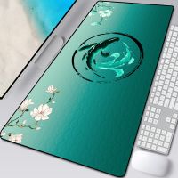 Chinese Style Green Plant Large Gaming Mousepad L XL 90x40cm Gamer Mouse Pad Size For Office Long Table Mat Desk