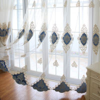 .European-style embroidery living room curtains and curtains finished bedroom floor-to-ceiling windows balcony gauze embroidery