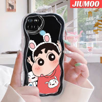 เคส JIUMOO สำหรับ Realme C21Y เคส C25Y ลายการ์ตูนดินสอสีชินจันขอบเนื้อครีมกันกระแทกแบบใสนิ่มเคสมือถือสร้างสรรค์โปร่งใสลายกล้องถ่ายรูปเรียบง่ายฝาครอบป้องกัน