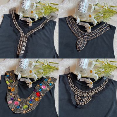 ปกคอเสื้อ เครื่องประดับแฟชั่น อุปกรณ์ตกแต่งเสื้อผ้า Collar Necklace Detachable Half Shirt Fake Collar Embroidery Neck Ruff Dickey Mini Cape Necklace